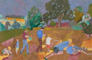 黄色いガラガラの収穫（コラージュ） 作： Dione Verulam