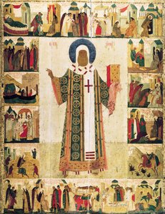 1480 年代の彼の生涯の場面を描いたモスクワ大都市のピョートル大帝。 作： Dionysius