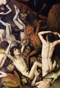 地獄、呪われた悪魔の詳細、1450年頃 作： Dirck Bouts