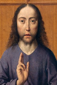 教区教会（聖ペテロ教区教会）。 ペインティング。 最後の晩餐。 ダークボルト。 1464-1468。 詳細。 中央パネル。 作： Dirck Bouts
