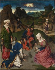 最後の晩餐の多翼祭壇画: 「マナの収穫」ディルク・バウツ作 (1410/20-1475) 1464-1468 ルーヴァン、サンピエール教会 作： Dirck Bouts