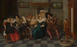 宴会、1628年。 作： Dirck Hals