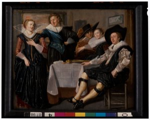 インテリアの中の愉快な仲間たち 作： Dirck Hals