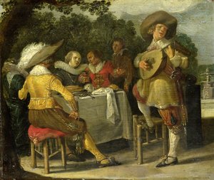 野外パーティー、c.1620-30 作： Dirck Hals