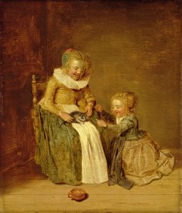 猫を持つ子供、1631 作： Dirck Hals