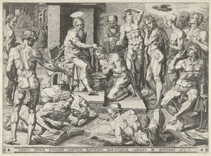 パウロはエフェソスの住民にバプテスマを施す 作： Dirck Volckertsz. Coornhert (attributed to)