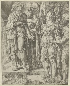 Tamar は担保を示します ユダとタマルの歴史（シリーズタイトル） 作： Dirck Volckertsz. Coornhert (attributed to)