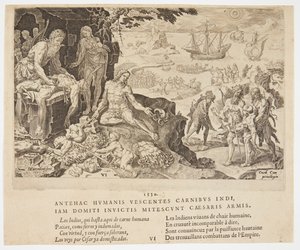インディアンに文明をもたらした帝国軍 作： Dirck Volckertsz. Coornhert