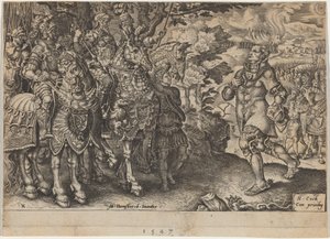 ミュールベルクの戦い後のザクセン選帝侯ジョン・フレデリックの降伏 作： Dirck Volckertz Coornhert, after Maerten van Heemskerck