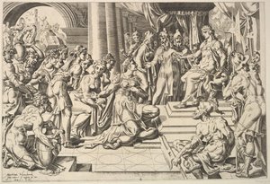 ソロモンとシバの女王、1549年。 作： Dirck Volkertsen Coornhert