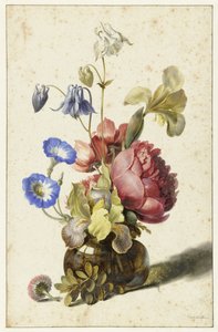ボトルの花 ガラスの花瓶の花 作： Dirck de Bray