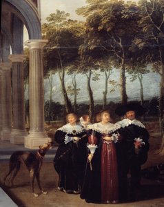 カップルの散歩 絵画「ボウリング選手」の詳細 ディルク・ファン・デレン（1605-1671）の絵画 作： Dirck van Delen