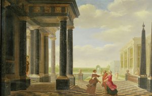 古典的な設定における会話の人物 作： Dirck van Delen