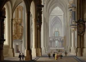 ゴシック様式の教会の内部 作： Dirck van Delen
