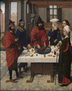 最後の晩餐の祭壇画：過越祭セダー左翼、1464-1468 作： Dirk Bouts