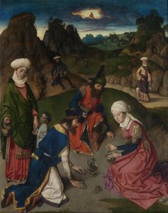 最後の晩餐の祭壇画：マナ右翼の集まり、1464-1468 作： Dirk Bouts