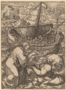 水の上を歩く聖ペテロ 作： Dirk Jacobsz Vellert