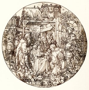 マギは子供イエスを崇拝します 作： Dirk Jacobsz Vellert