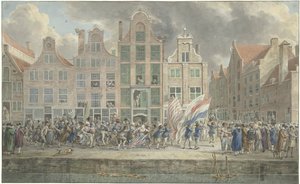 1781 年 3 月 2 日、ロッテルダムでの反英語デモ 作： Dirk Langendijk (signed by artist)