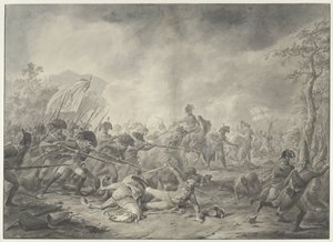 1799年のモンスの戦いでのロシアのヘルマン将軍の捕獲 作： Dirk Langendijk (signed by artist)