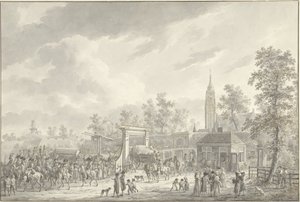 1790年のアメルスフォールトからの守備隊の出発 作： Dirk Langendijk (signed by artist)