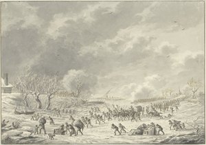1795 年 1 月、ボンメル近くでワール川を渡るフランス人