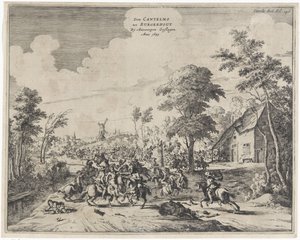 1643年、ボルガーハウトで敗北したドン・カンテルモ率いるスペイン人 Don Cantelmo tot Burgerhout Antwerp Struck Anno 1643 (オブジェクトのタイトル) 作： Dirk Stoop