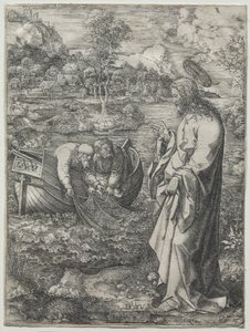 イエスが聖ペテロと聖アンデレを呼び求めた、1532年。 作： Dirk Vellert