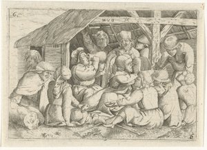 小屋で食事をする物乞い 作： Dirk van Hoogstraten