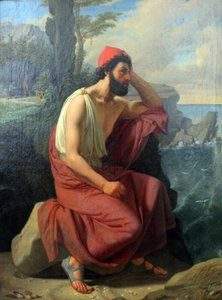 カリプソの島のオデュッセウス 作： Ditlev Blunck