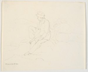 岩の上に座っている 2 人の男性 作： Ditlev Blunck
