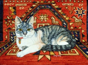 最初のカーペット猫パッチ、1992 作： Ditz
