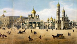 受胎告知大聖堂と大天使、フィリップベノア1813-c.1905とパブオーブルンによって彫刻されたモスクワのパノラマから。 Lemercier lithoによる105099の詳細