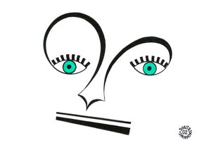 アルト記号の顔 - 音部記号とその他の楽譜を使って描かれた顔