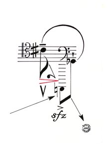 ヒーロー - 楽譜を使って描かれた顔