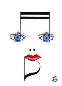 ミュージカル・フェイス - 楽譜を使って描かれた女性の顔