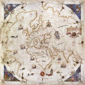 1519年の世界のポルトランチャート 作： Dolfin Bonaldo