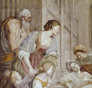 聖セシリアの物語聖セシリアの死」詳細（フレスコ画 作： Domenichino