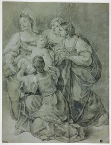 4人の女性と子供のグループ 作： Domenichino