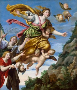 天に上げられたマグダラのマリア」、1620 年頃。 作： Domenichino