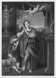 ロイヤルコレクションの写真からの聖アグネス 作： Domenichino