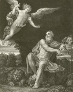 天使と聖ジェローム 作： Domenichino