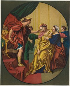 エスターはアハシュエロス王に連れて来られました 作： Domenichino