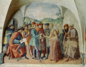 花嫁のダウリー」1450年～1500年頃（フレスコ画 作： Domenico Ghirlandaio