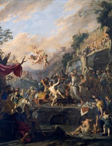 聖ローレンスの殉教」ドメニコ・ガルジウロ（ミッコ・スパダーロ）（1609年または1610年～1675年頃）、イタリア 作： Domenico Gargiulo