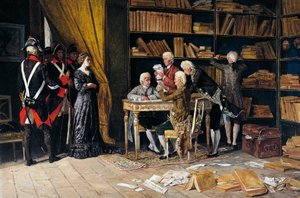エレオノーラ ピメンテルの家を捜索、ドメニコ バッタリア (1842-1921) の絵画、キャンバスに油彩 作： Domenico Battaglia