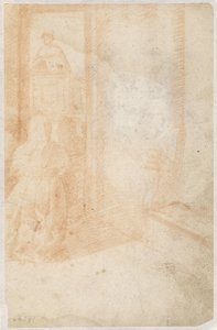 説教壇の説教者を透視する 作： Domenico Beccafumi