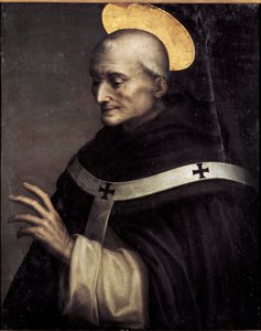 聖アンソニー・ベニサン（サン・アントニオ・ディ・パドヴァ）。ドメニコ・ベッカフミ（1486-1551）の絵画 作： Domenico Beccafumi
