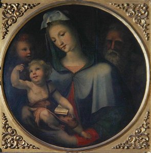 聖家族と幼い洗礼者ヨハネ 1518年頃（パネルに油彩） 作： Domenico Beccafumi