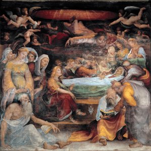 聖母の死。ドメニコ・ベッカフミ（1486-1551）の絵画 作： Domenico Beccafumi